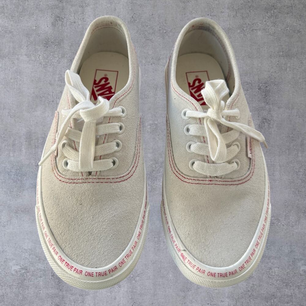Vans Authentic Sample Not For Resale One True Pair Cream Suede Mens 5.5 Women 7